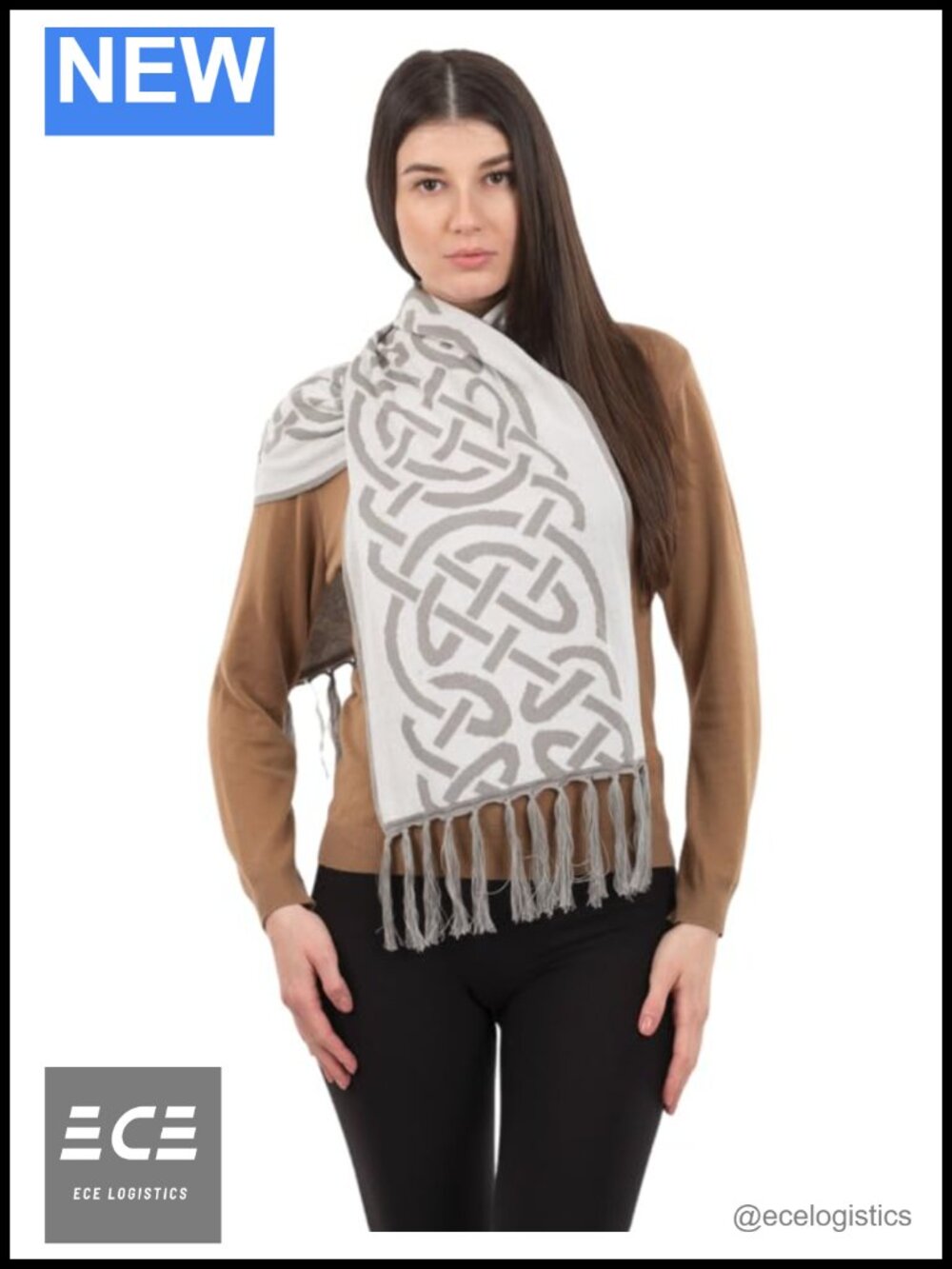 Traditional Celtic Knotwork Scarf 100% Egyptian Cotton